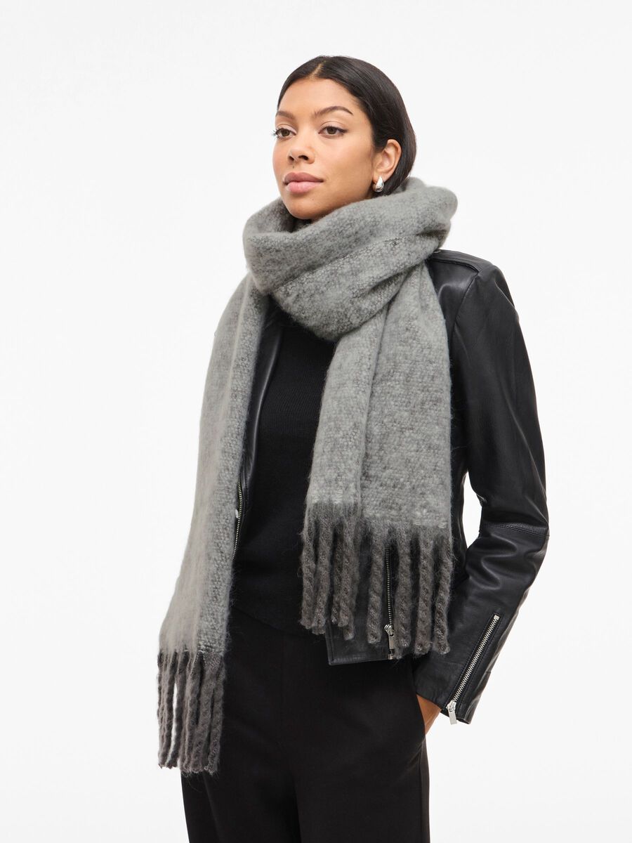BUFANDA FLECOS GRIS