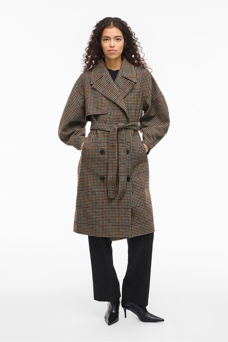 ABRIGO LARGO LANA DE CUADROS