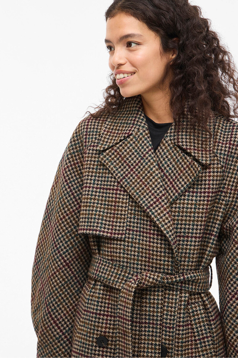 ABRIGO LARGO LANA DE CUADROS
