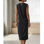 VESTIDO VICAIRA MIDI NEGRO LAVADO