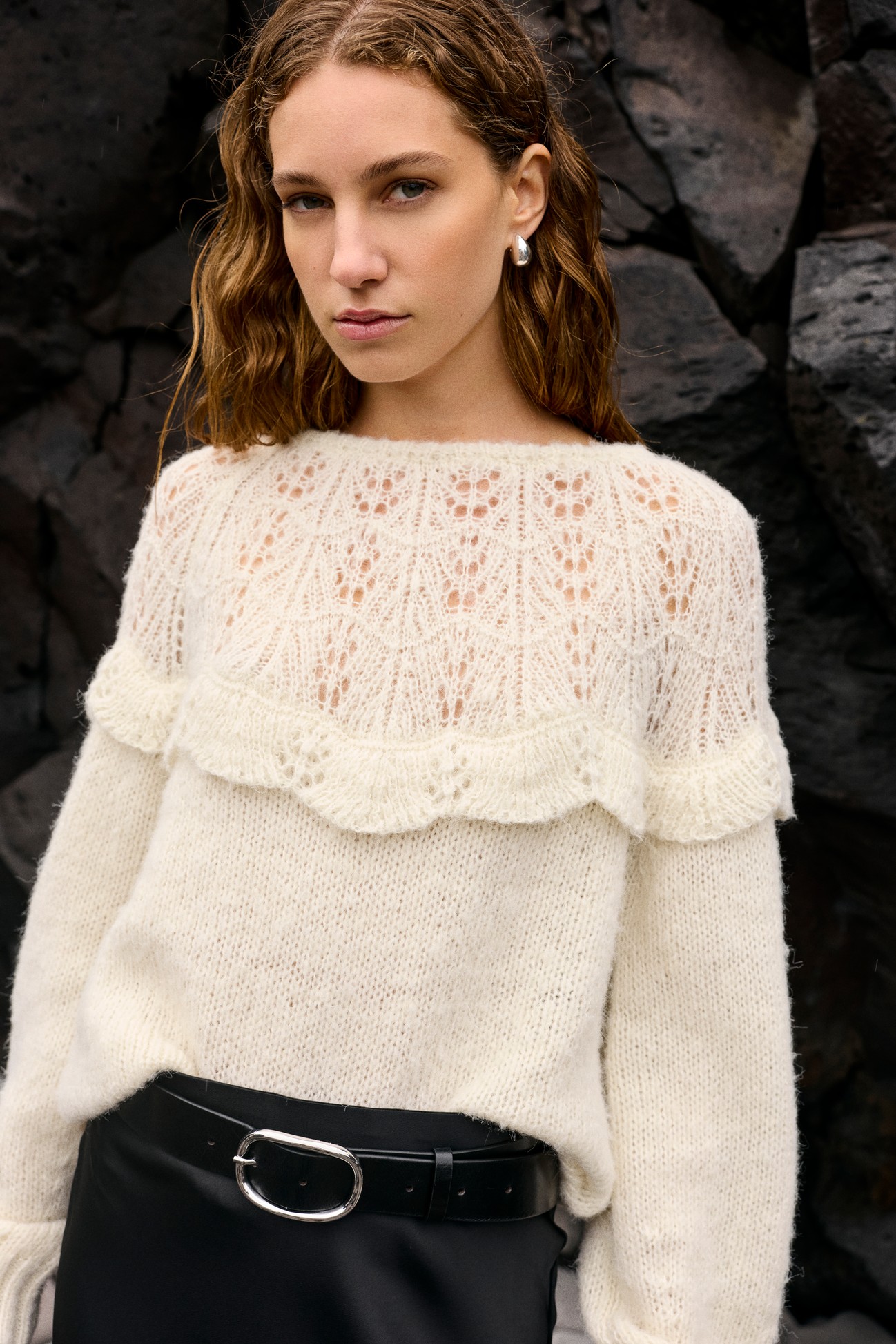 JERSEY MOYANO PUNTO CON VOLANTE BEIGE
