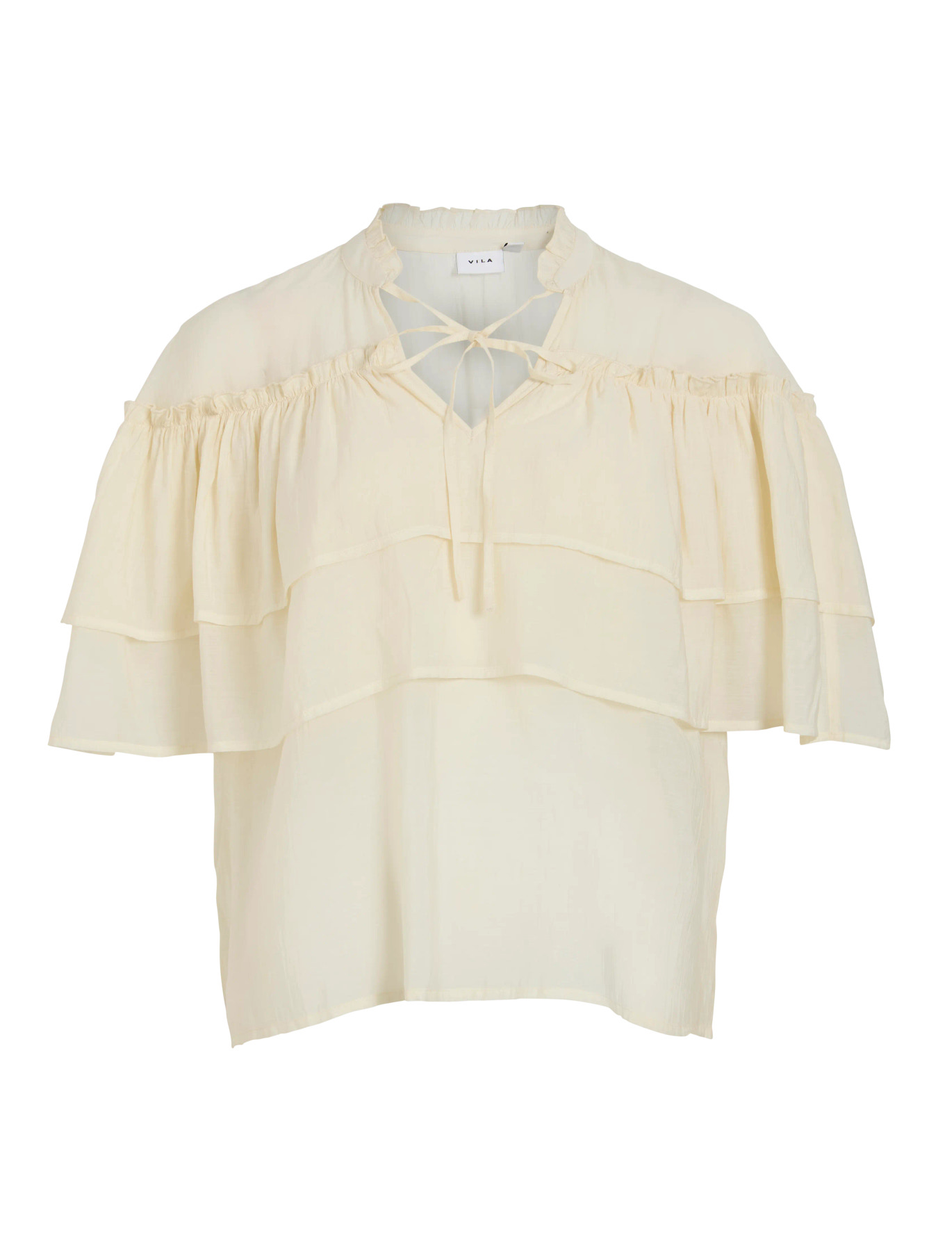BLUSA FLOWY BEIGE VOLANTES