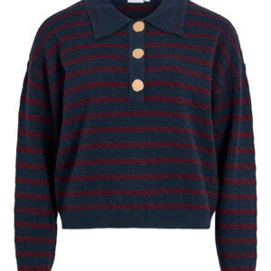 POLO MALFINE KNIT RAYAS AZUL Y BURDEOS