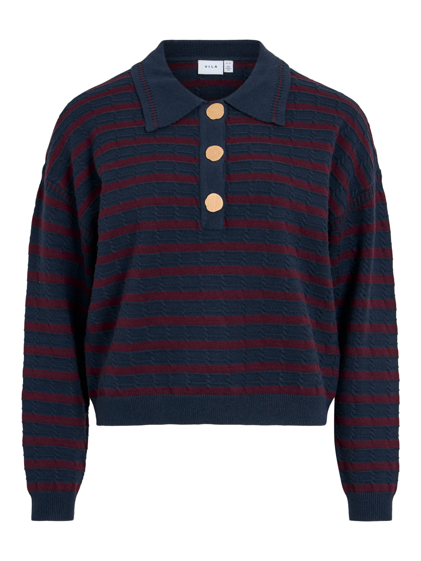 POLO MALFINE KNIT RAYAS AZUL Y BURDEOS