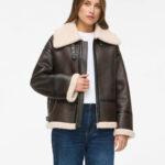 CHAQUETA VIRISI BORREGO BEIGE Y MARRON CON HEBILLA MUJER