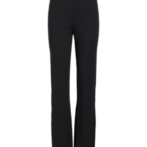 Pantalón negro VILA Viprilea de mujer con tiro alto, tejido elástico y corte bootcut.